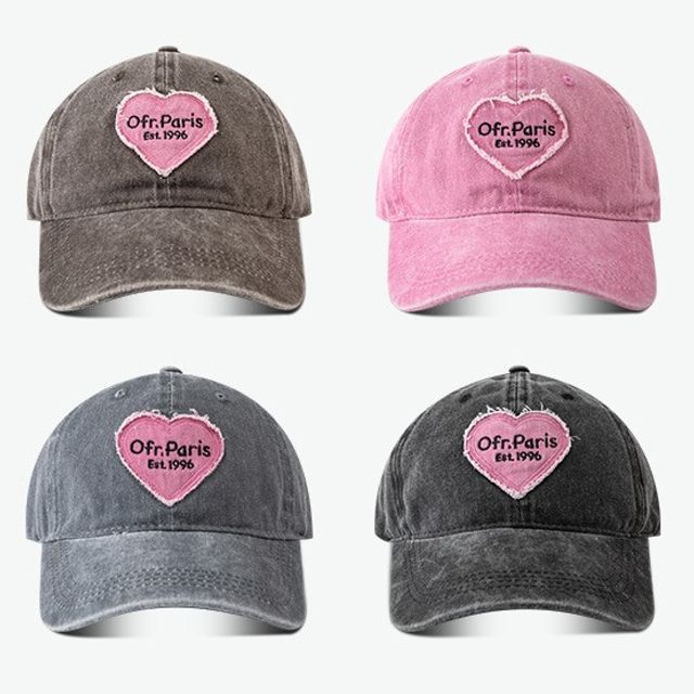 Heart Lettering Embroidered Baseball Cap