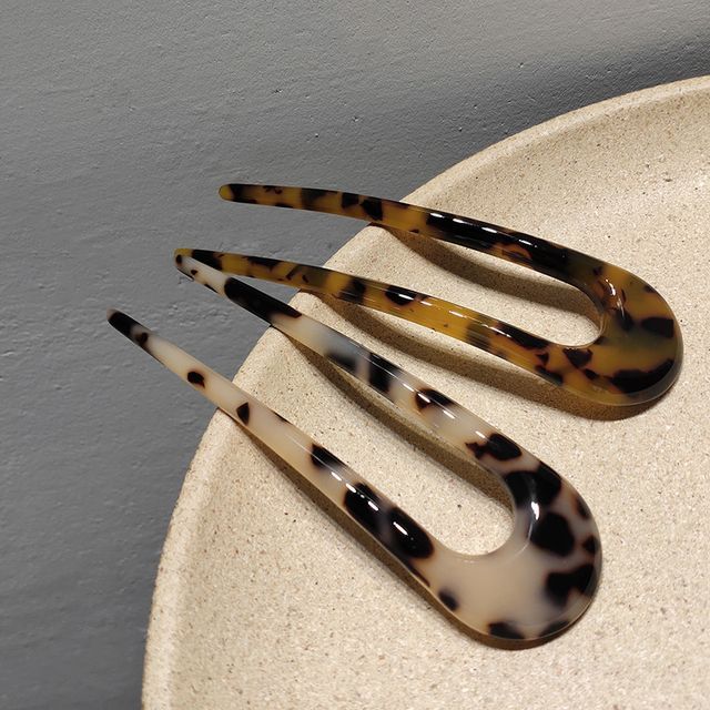 Sesori-Leopard Print Acetate U Shape Hair Stick