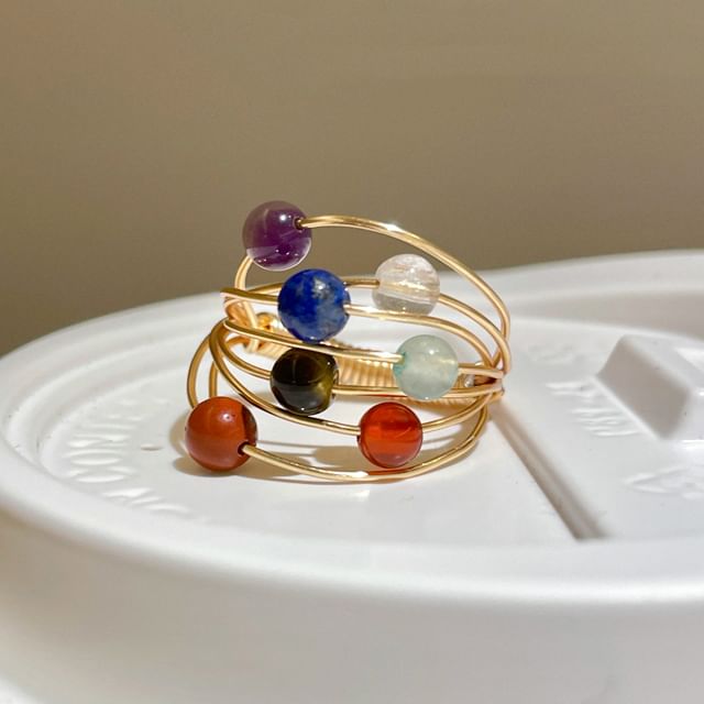 Jael-Beaded Stacked Ring