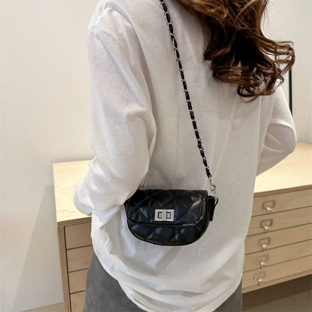 Maorong-Chain Strap Quilted Flap Crossbody Bag