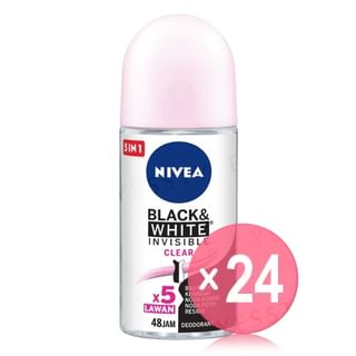 NIVEA - Women Invisible Black & White Clear Deodorant Roll On Indonesia Edition (x24) (Bulk Box)