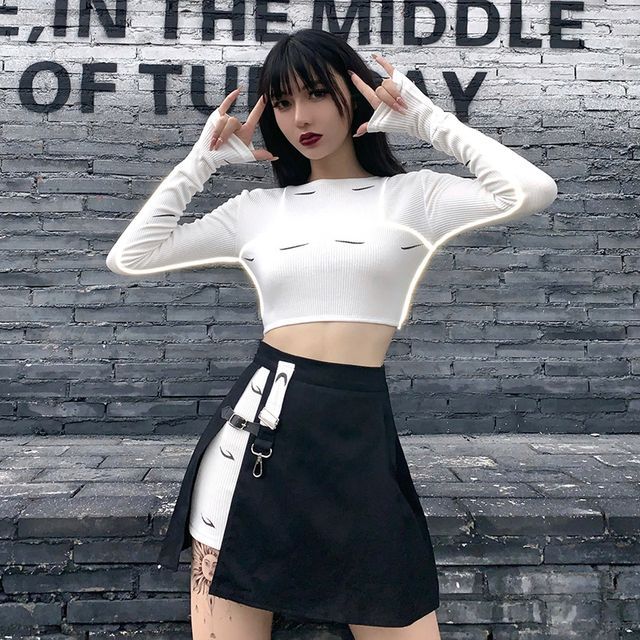 Bodycon Skirt Reflective Crop Top And Skirt Women's Reflective