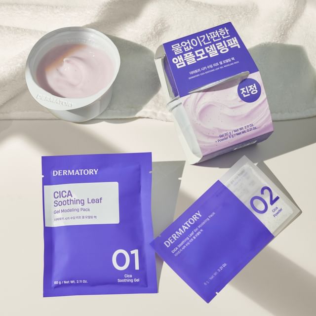 DERMATORY Cica Soothing Leaf Gel Modeling Pack 4 Pcs