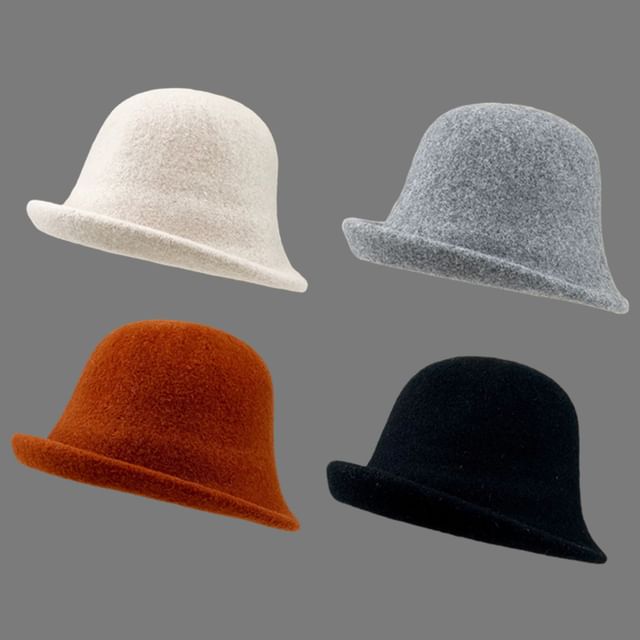 4-4 STUDIO-Plain Wool Bucket Hat
