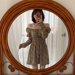 icecream12 - Two-Way Puff-Sleeve Mini Floral Dress icecream12 - Two-Way Puff-Sleeve Mini Floral Dress