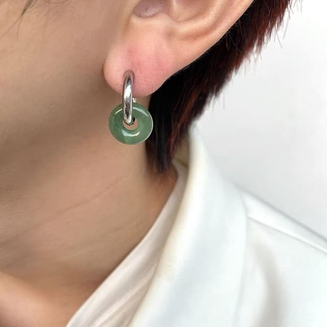 Lilafey-Gemstone Drop Hoop Earring