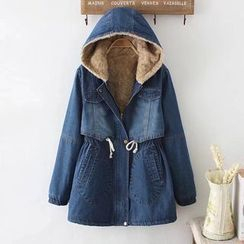 Sonado - Fleece-Lined Hooded Denim Coat