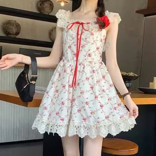 chinese dress ladies Navy Babydoll Cami Dress - Ribbon Trim Dress