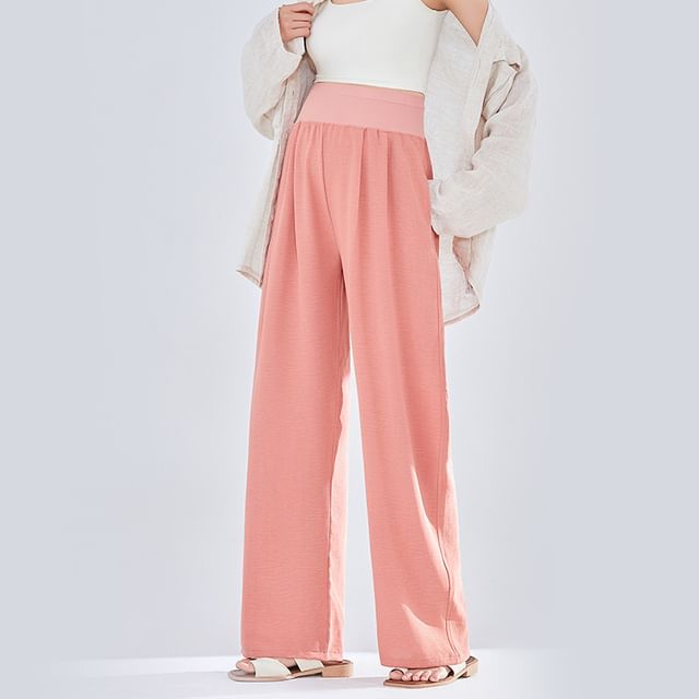 POKU-Maternity High Waist Wide Leg Pants