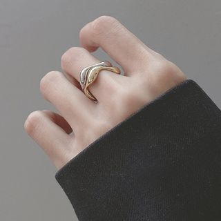 Hansha-925 Sterling Silver Irregular Open Ring