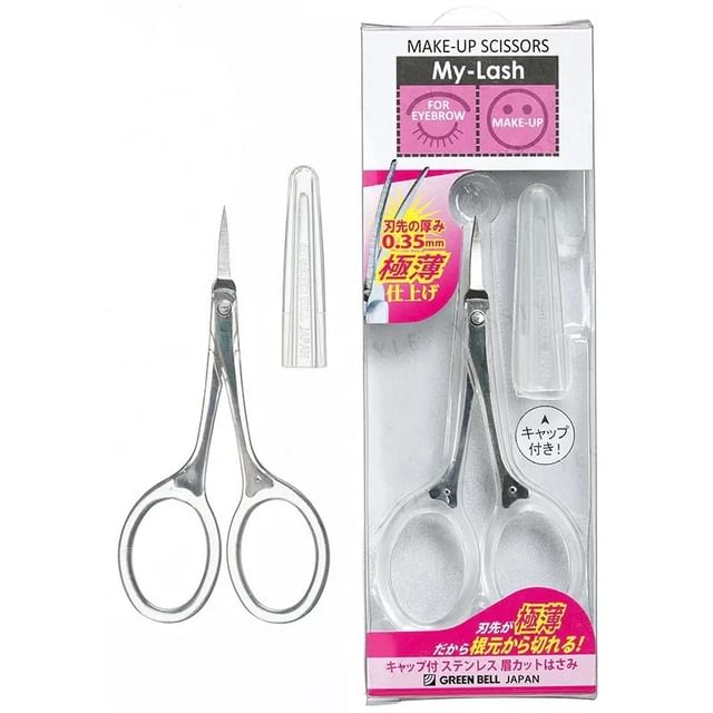 Green Bell-My-Lash Make-Up Scissors Curved Blade Design