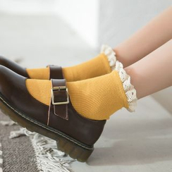 Mimiyu - Set of 3: Lace Trim Socks Mimiyu - Set of 3: Lace Trim Socks