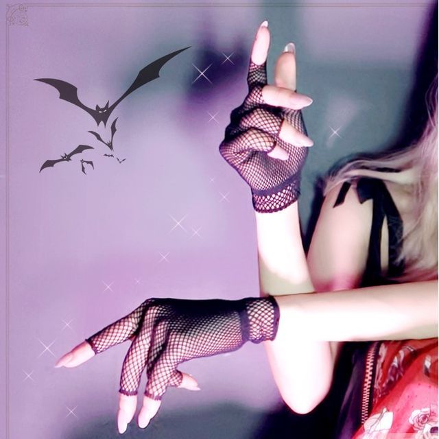 Drexxiax-Fishnet Fingerless Gloves