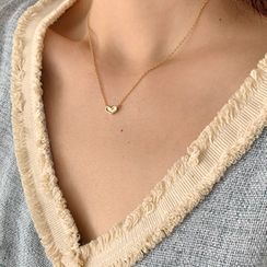 FROMBEGINNING - Heart Pendant Chain Necklace FROMBEGINNING - Heart Pendant Chain Necklace