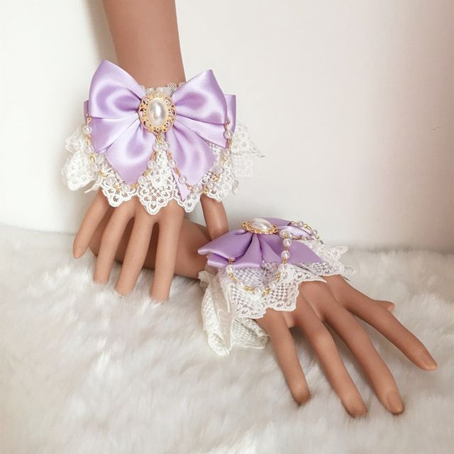 jacmarch - Ribbon Lace Wrist Cuffs