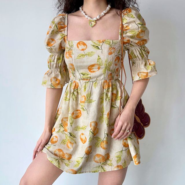 knee length dresses for ladies Juicy Fruit Halter Mini Dress
