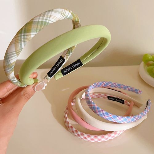 Ordinario - Plaid / Plain Fabric Headband / Set | YesStyle display picture 3