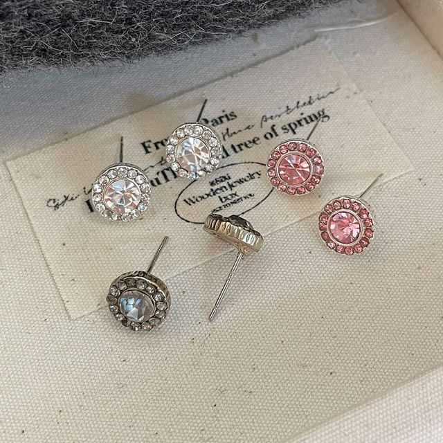 Rodiv-Rhinestone Alloy Stud Earring