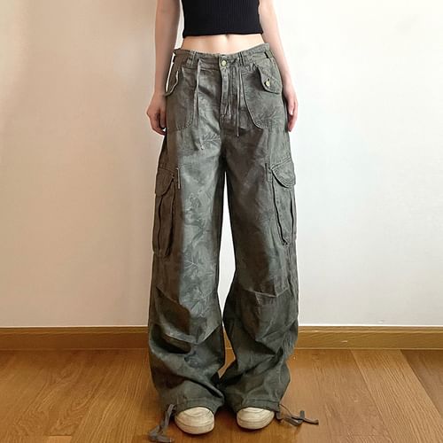 Honet - Low Rise Baggy Cargo Pants