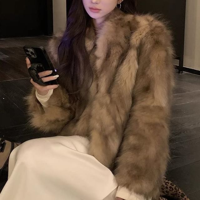 Shinsei-Fluffy Button Jacket