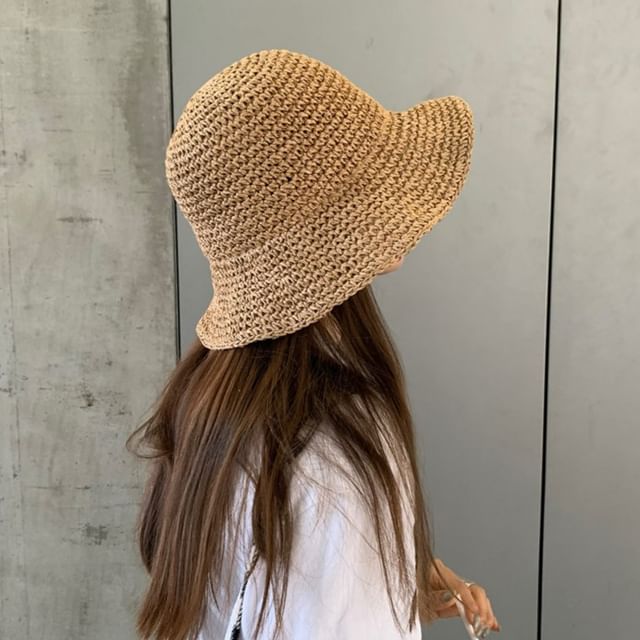 HATHOT-Straw Bucket Hat