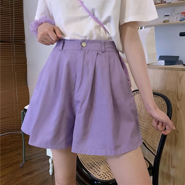Cloud Nine-High Waist Plain Shorts