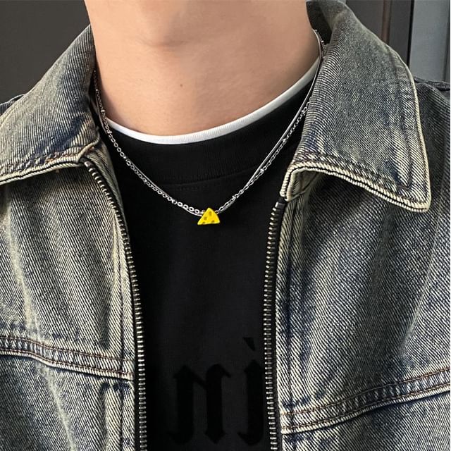 Lilafey-Cheese Pendant Layered Alloy Choker