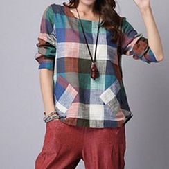 chic n' fab - Gingham Linen-blend Top chic n' fab - Gingham Linen-blend Top