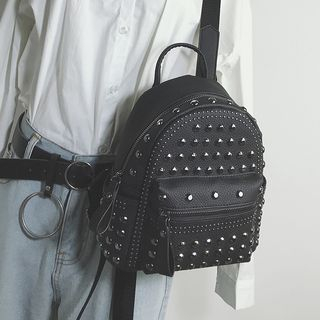Hase Babe-Studded Faux-Leather Backpack
