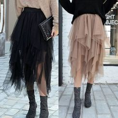Juuri - Layered Midi Mesh Skirt Juuri - Layered Midi Mesh Skirt