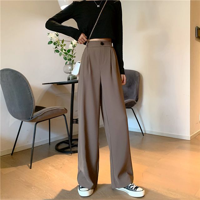 Yako-High-Waist Wide-Leg Pants