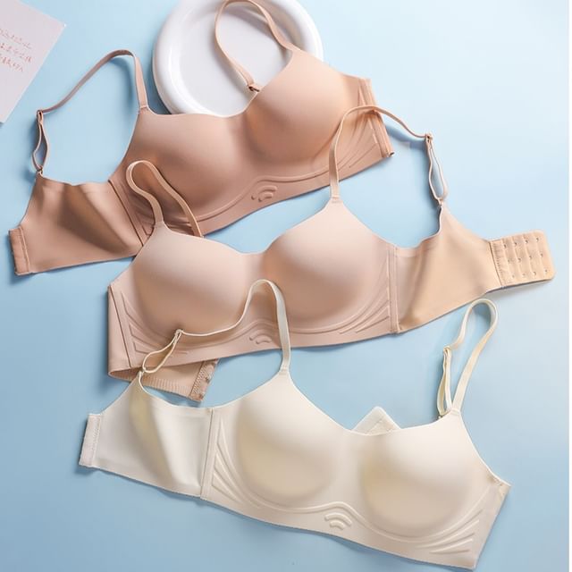 HYG Lingerie-Plain Seamless Push Up Bra Set