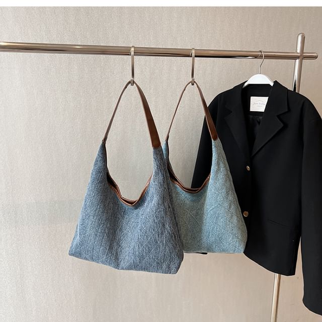 Basaran-Quilted Denim Tote Bag