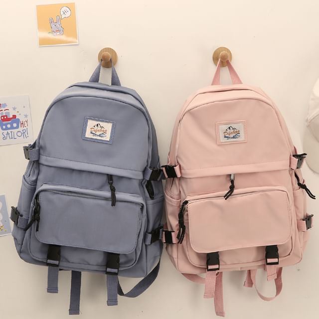 Musa Fiber Backpack MUSA - Plain Nylon Zip Backpack | YesStyle