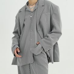 FAERIS - Striped Blazer / Shirt / Wide Leg Pants FAERIS - Striped Blazer / Shirt / Wide Leg Pants