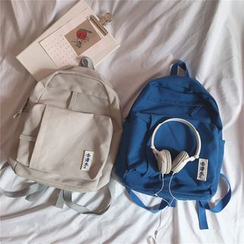 Anna Momo - Sac à dos uni avec une applique en toile Anna Momo - Sac à dos uni avec une applique en toile