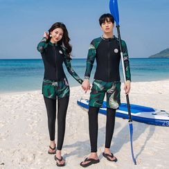 Salanghae - Couple Matching Long Sleeve Rashguard / Bra Top / Swim