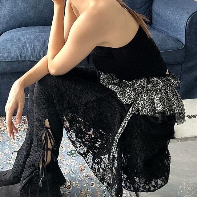 Alfie-Leopard Print Ruffle Belt