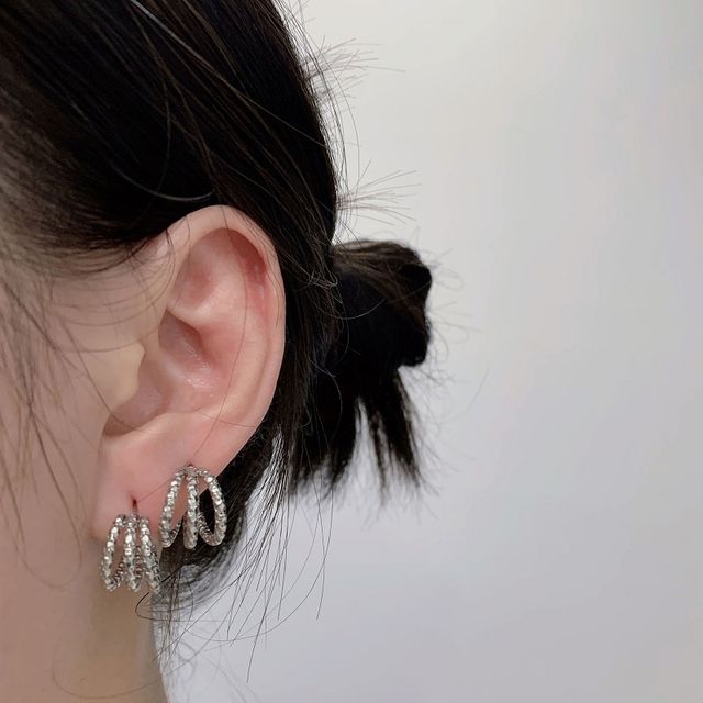 PANGU-Rhinestone Layered Stud Earring