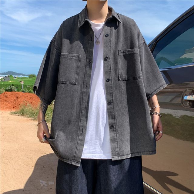 Lorencho-34-Sleeve Denim Shirt Jacket