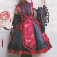 Kabira - Sleeveless Goldfish Print A-Line Lolita Dress