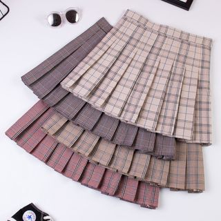 OGAWA - Plaid A-Line Skirt | YesStyle