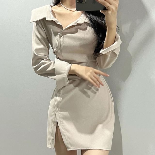 asymmetrical button mini dress Toile Asymmetrical Mini Dress S main image 1