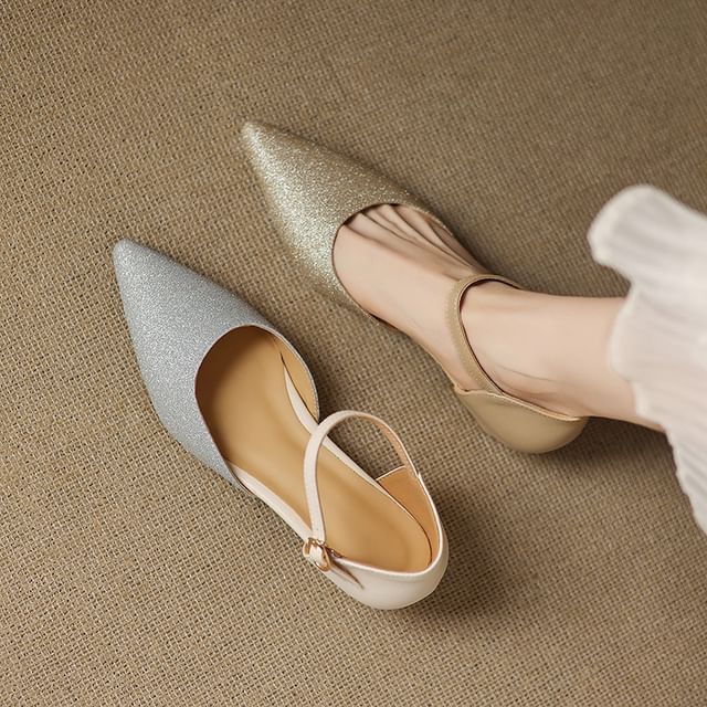 Cinnabelle-Glitter Low Heel Sandals
