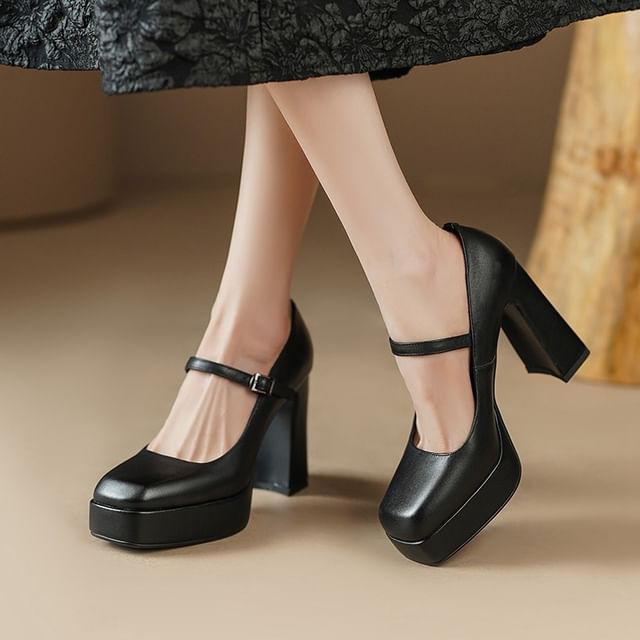 Cinnabelle-Platform Chunky Heel Mary Jane Shoes
