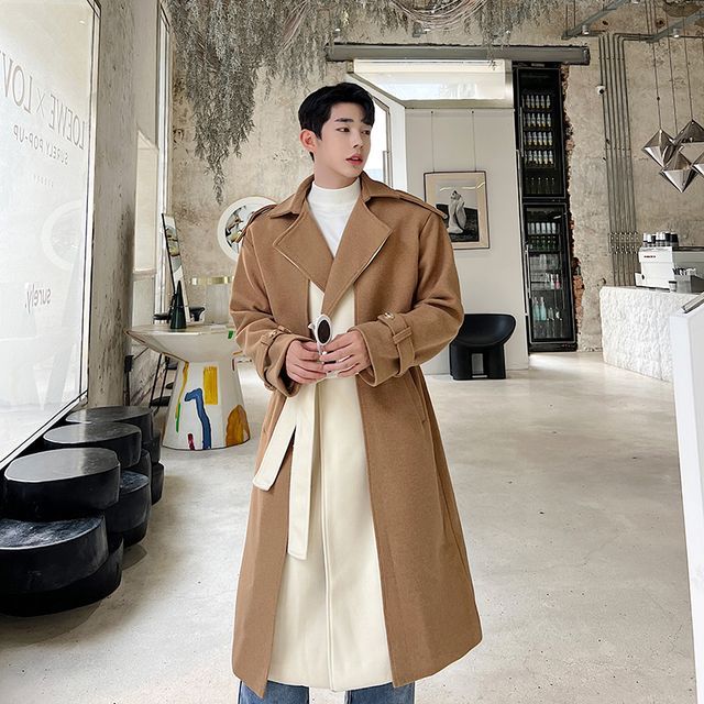 Patow-Two-Tone Tie-Front Coat