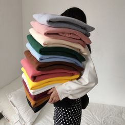 OGAWA - Round Neck Plain Fleece Sweatshirt