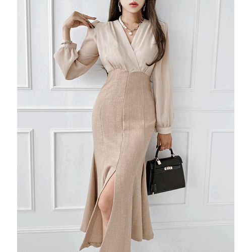 Tweed wrap outlet dress