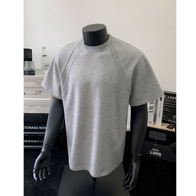 Plummie-Short-Sleeve Crew Neck Plain T-Shirt