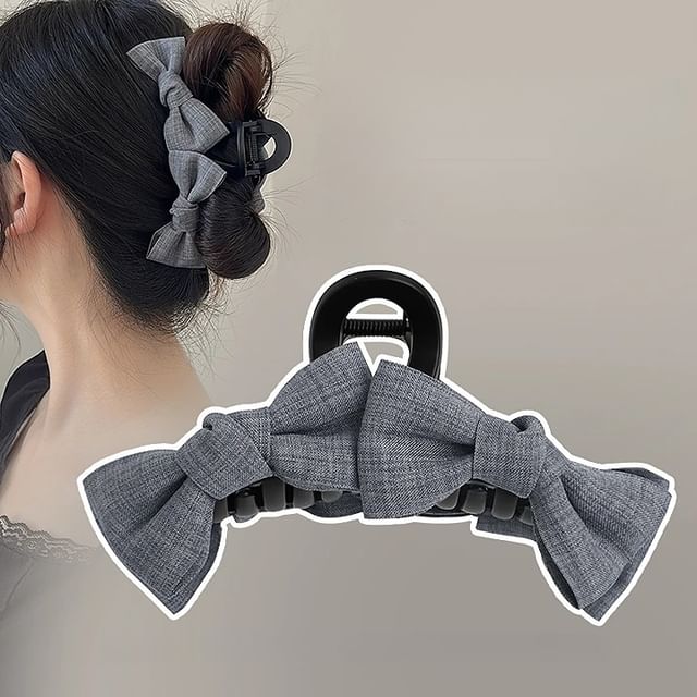 moliveny-Denim Bow Hair Claw